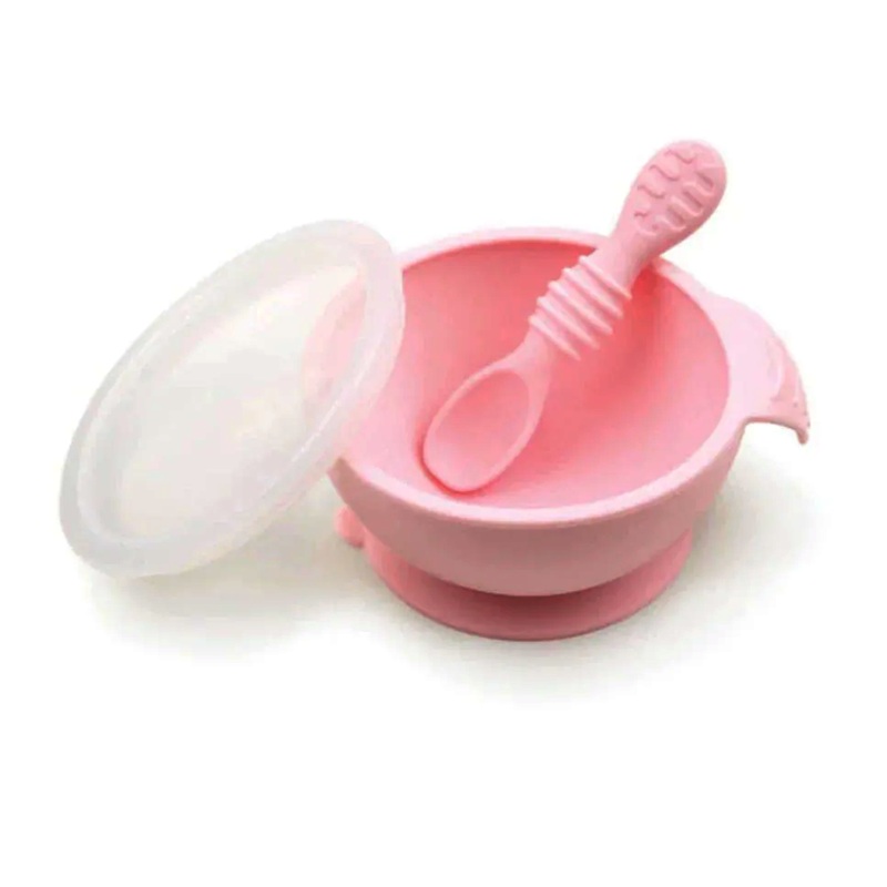 Bumkins Silicone First Feeding Set Pink for Toddlers