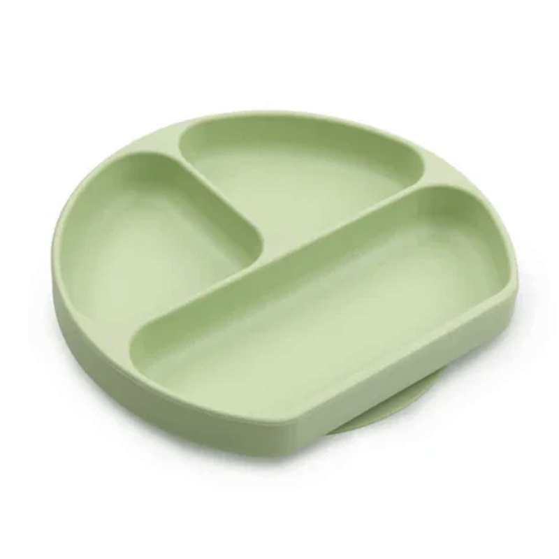Bumkins Silicone Grip Dish green for Toddlers