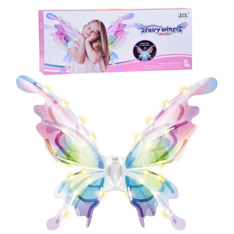 Enchanting LED Glowing Fairytale Wings  Perfect for Butterfly, Elf, and Fairy Costumes for Girls Aged 3+