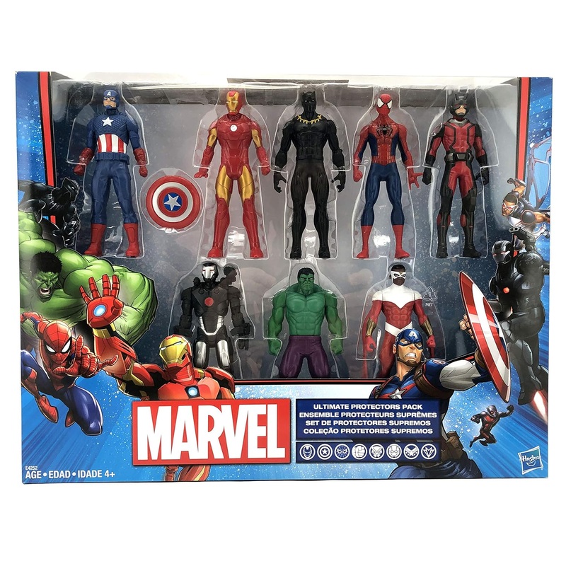 Hasbro Marvel Avengers Action FiguHasbro Marvel Avengers 8-Pack Action Figures  Iron Man, Hulk, Black Panther & Moreres - Iron Man, Hulk, Black Panther, Captain America, Spider Man, Ant Man, War Machine & Falcon! (8 Action Figures)