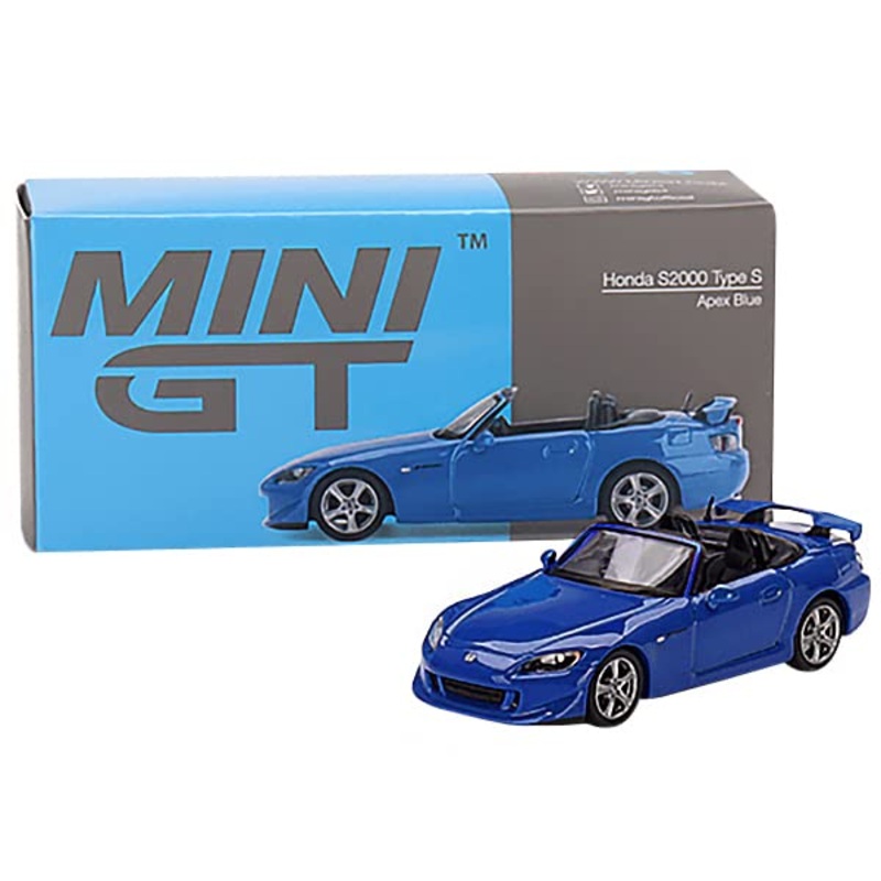 MINIGT Honda S2000 (AP2) Type S Convertible RHD (Right Hand Drive) Apex Blue -1/64 Diecast Model Car MGT00376