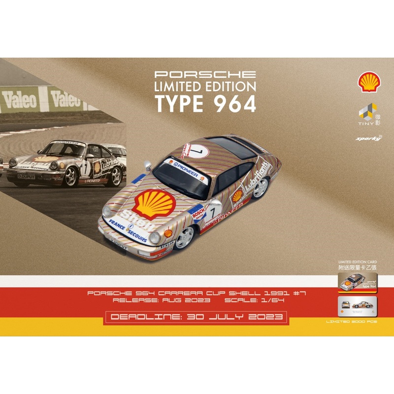 SPARKY 1/64 DIECAST  SHELL PORSCHE 911 (964) Carrera Cup 1991 #7