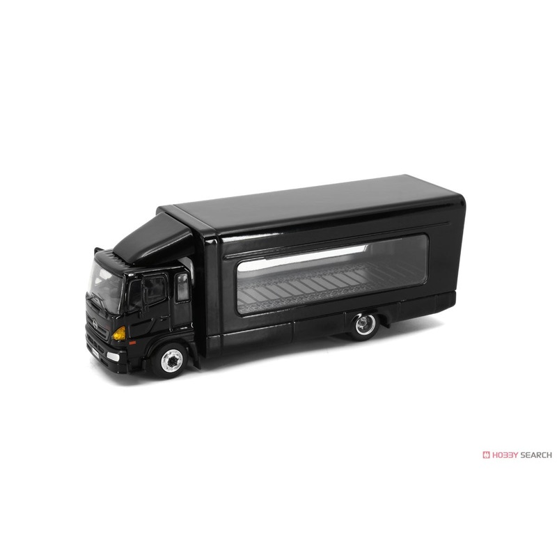 UNIQUE MODEL Tiny City Die-cast Model Car - HINO500 Covered Vehicle Transporter (Black)