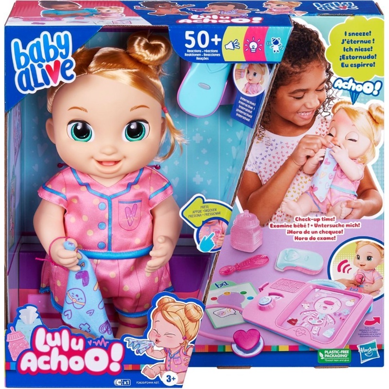Baby Alive Lulu Achoo Doll, 12-Inch Interactive Doctor Play Toy Set with Lights and Sound