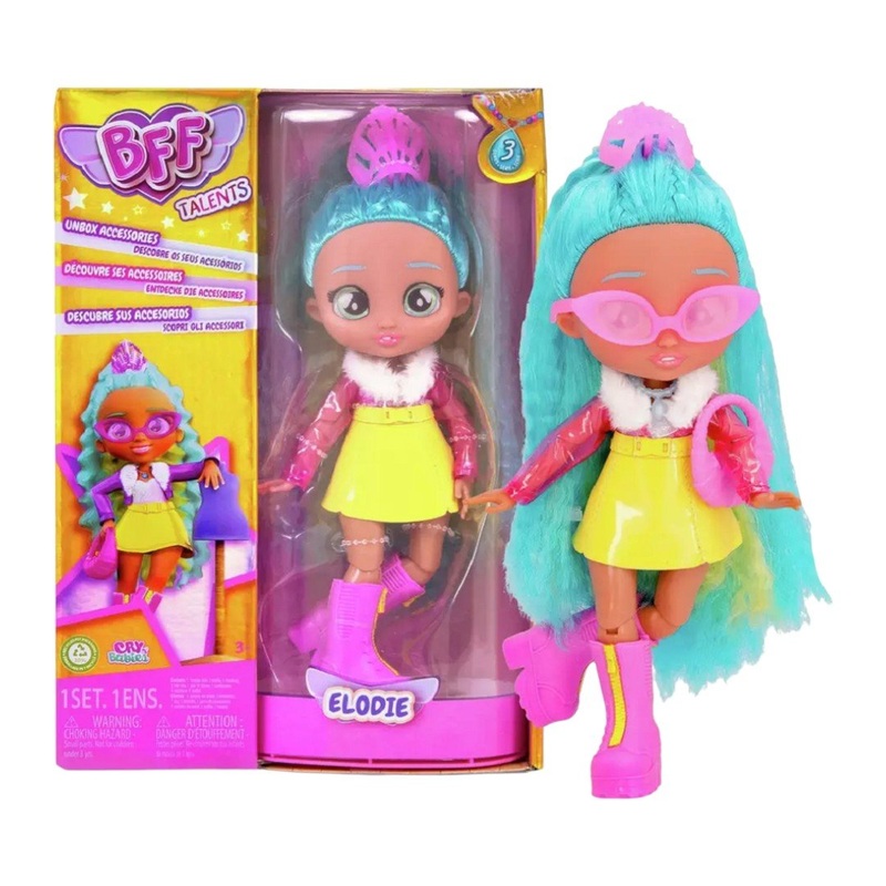 BFF Talents Cry Babies- Doll for Kids IMC Toys Elodie- 8 inch/ 20 cm
