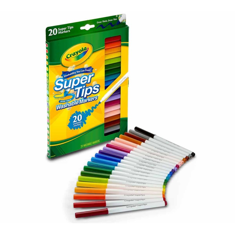 Crayola Fine Washable Super Tips with Silly Scents Markers, 20 Count