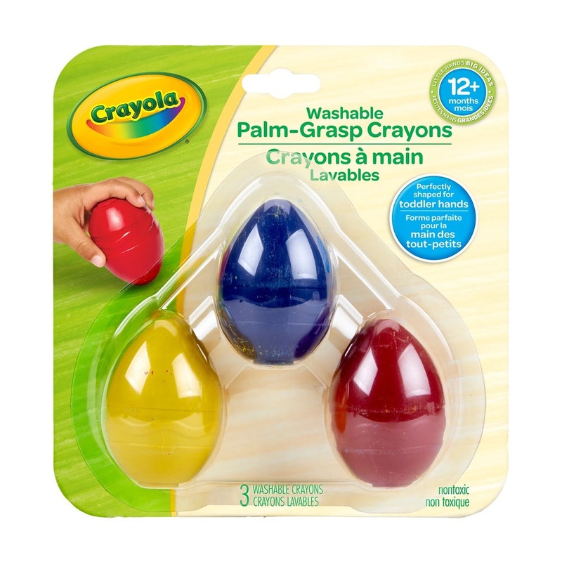 CRAYOLA My First Palm Grip Crayons, 3Ct, Coloring For Toddlers, Multicolor