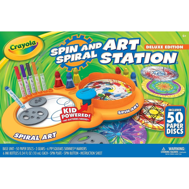 Crayola Spin & Spiral Art Station Deluxe, DIY Crafts, Toys for Boys & Girls, Gift, Age 5+