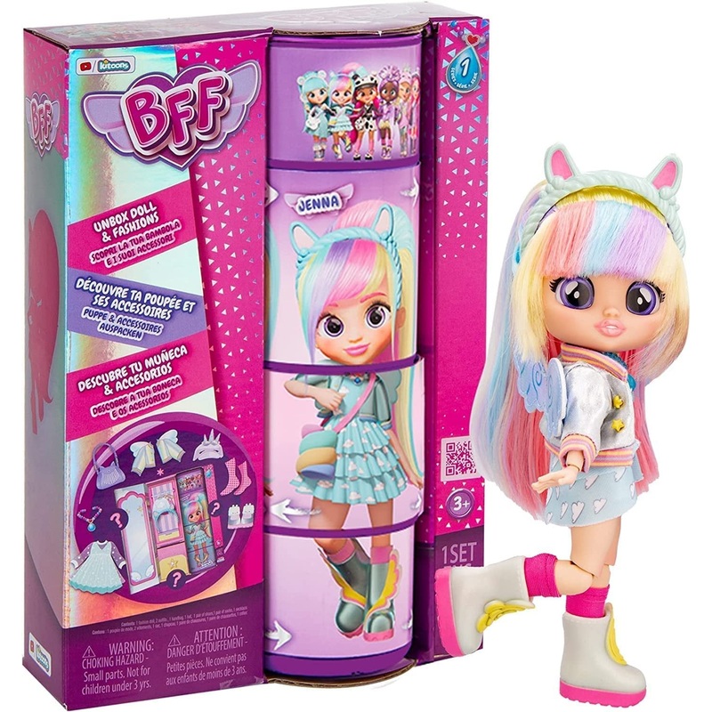 Cry Babies BFF Jenna Fashion Doll with Surprises Including Outfit and Accessories for Fashion Toy