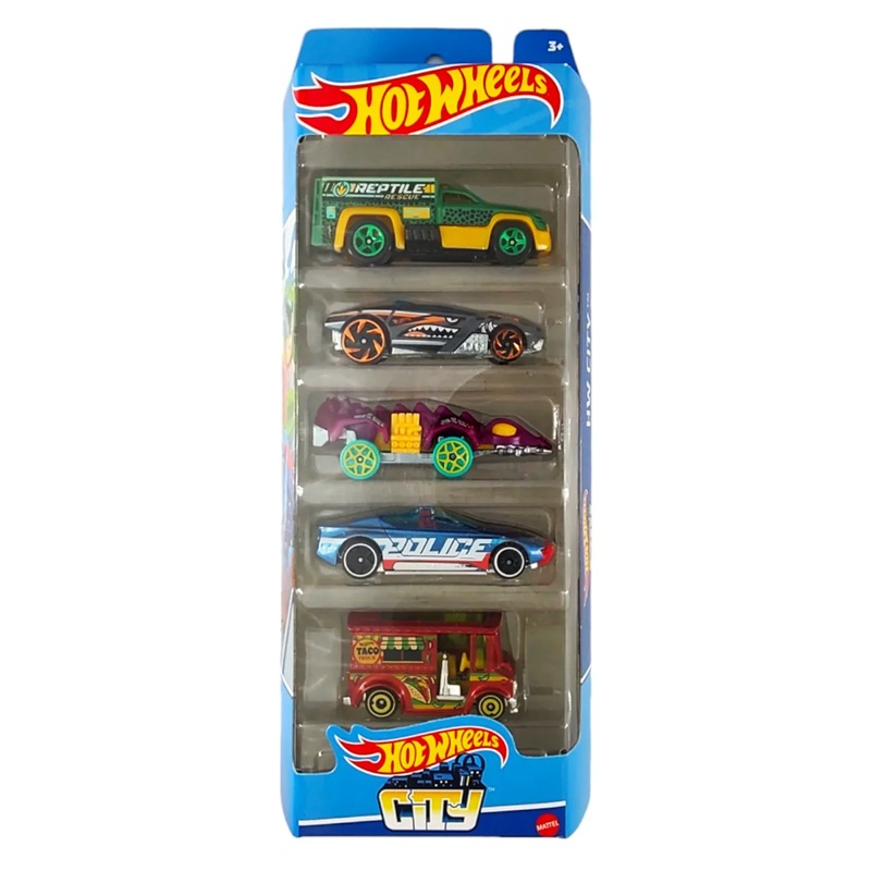 Hot Wheels 5 Car Gift Pack with 5 Premium Diecast Models - HW City
