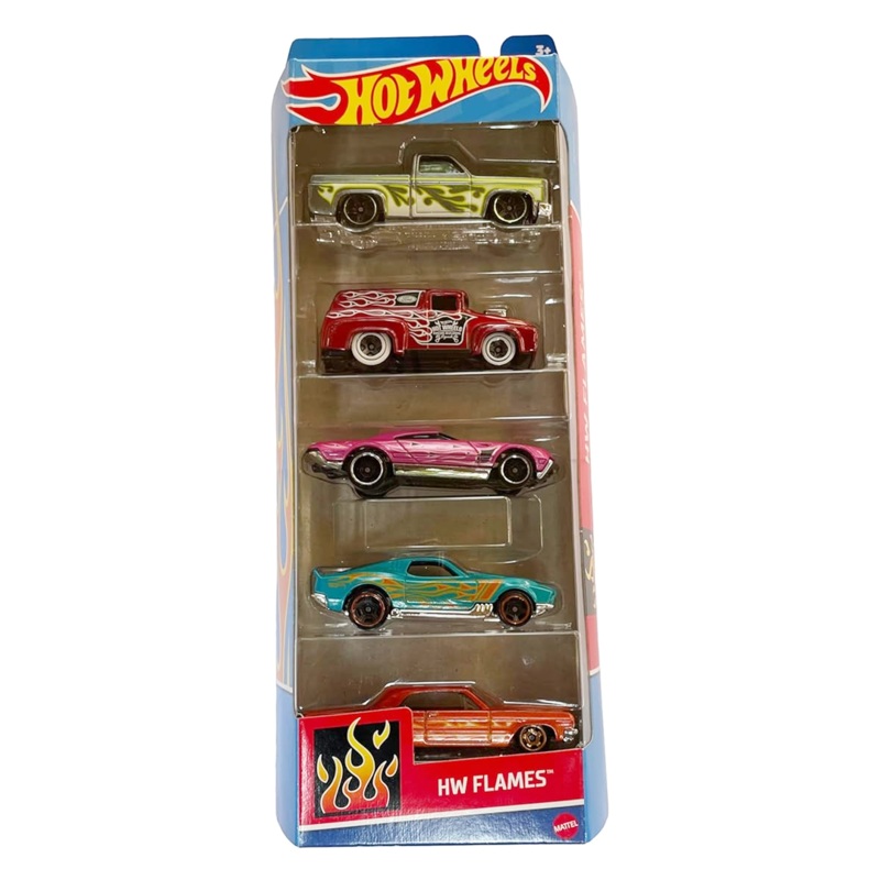 Hot Wheels 5 Car Gift Pack with 5 Premium Diecast Models - HW Flames