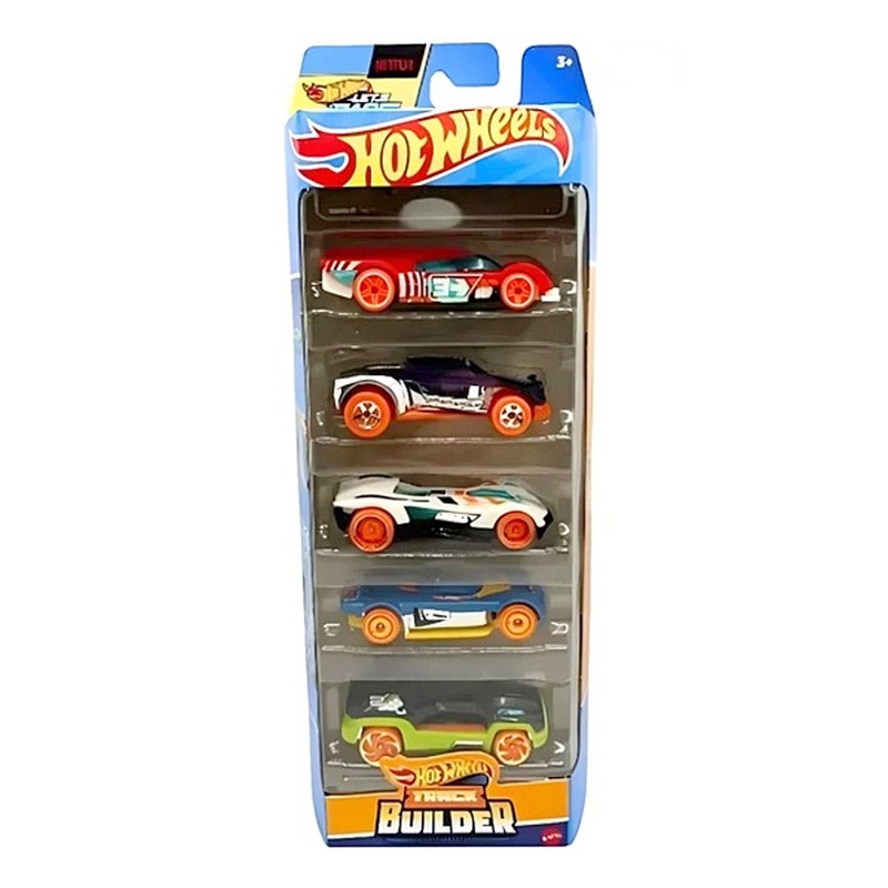 Hot Wheels 5 Car Gift Pack with 5 Premium Diecast Models - Track Builder