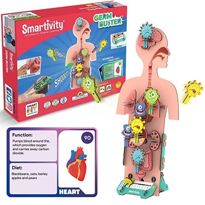 Smartivity Human Body STEM DIY Fun Toys for Kids 6 to 12, 20 Cards Learn About Organs, Functions, Health & Diet, Best Gift Toy for Boys & Girls Age 6-8-10-12, Science Toy, Educational Based Activity Game