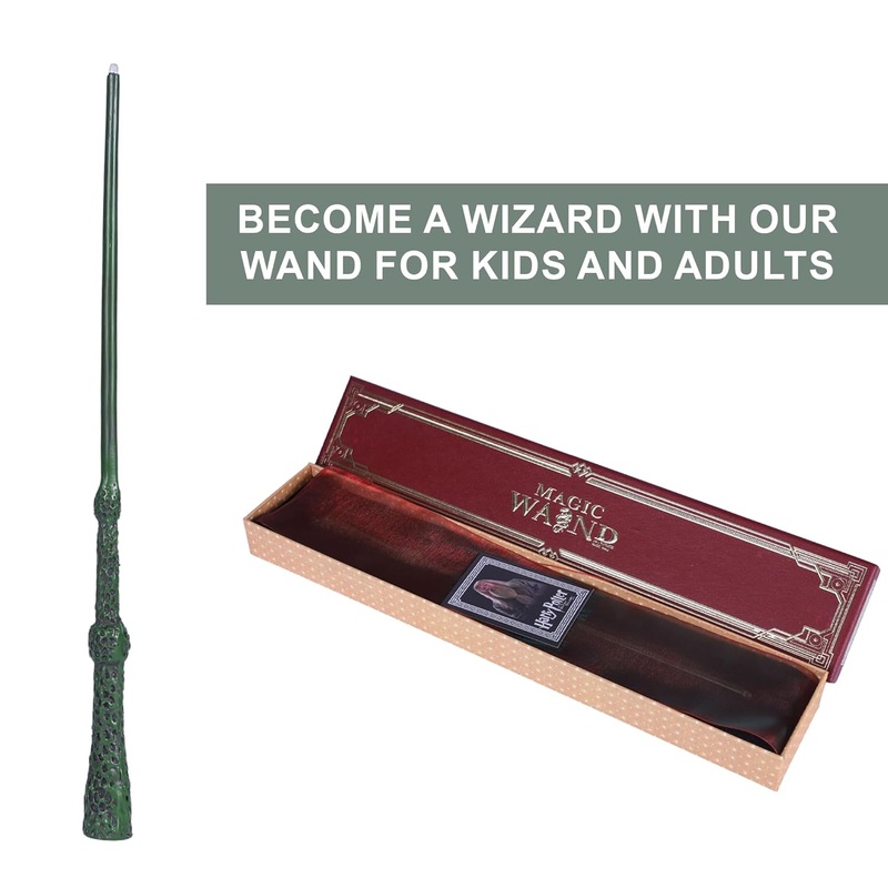 Classic Handcrafted Albus Dumbledore Master Wand II with LED, 35 CM Collectible Wizard Stick for Cosplay