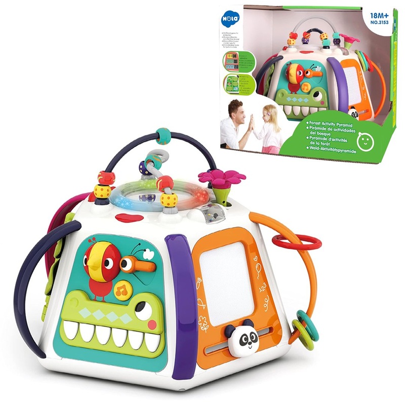 "HOLA Forest Activity Pyramid: Multi-Game Fun with Lights, Music & Sound Effects  Perfect Gift for Boys & Girls Aged 18 Months to 3 Years"