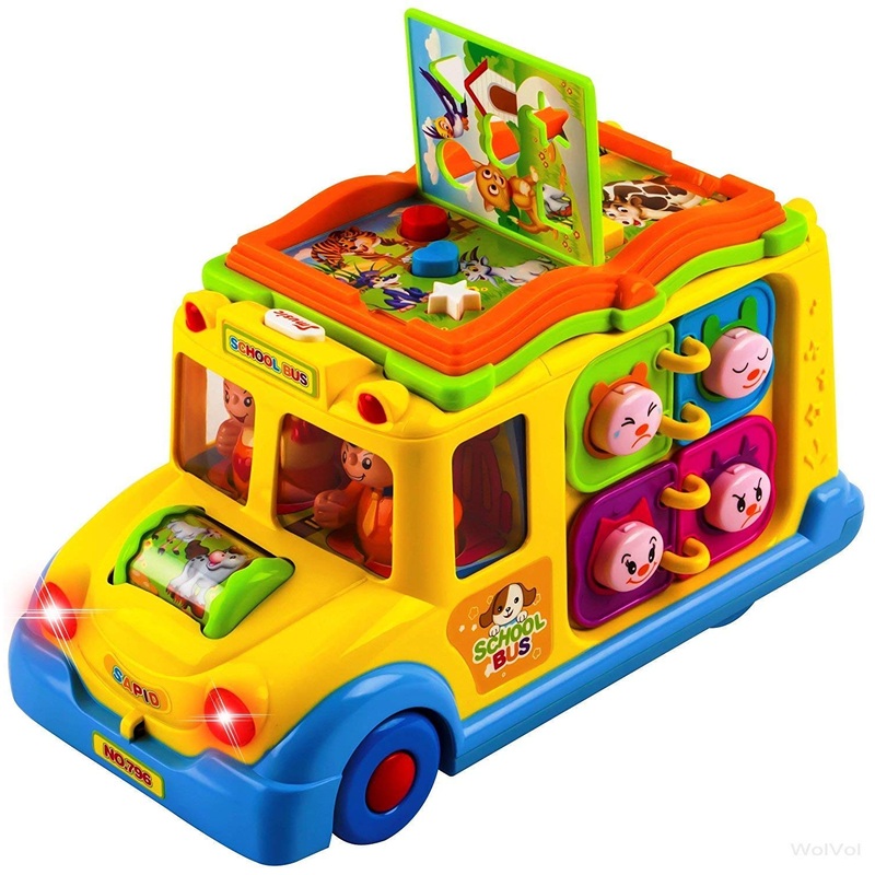 Intellectual School Bus Activity Toy Vehicle with Music, Sounds, and Lights (Multicolour) (Bus)