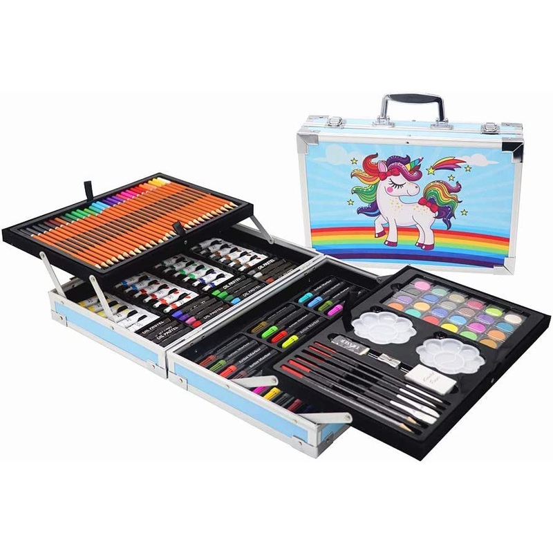 Kids Art Drawing Set 145-Piece Art and Craft Supplies for Drawing and Painting - Perfect Birthday Gift for Boys and Girls Spiderman Theme