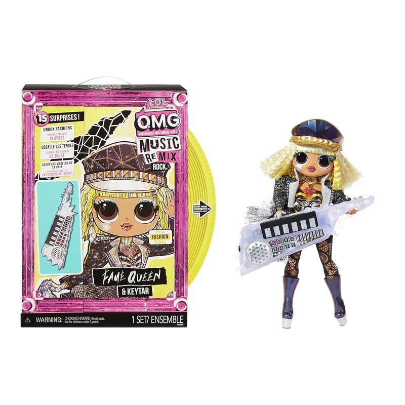 L*O*L. Surprise! O.M.G. Fashion Doll with more Surprises for kids age 3+ (L*O*L Music Remix Fame Queen & Keytar)