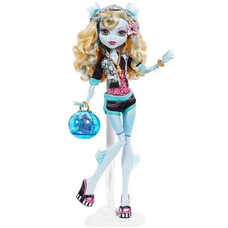 Monster High Lagoona Blue Reproduction Doll (10.5 in) Wearing Original Fashion & Shoes, with Pet, Doll Stand & Accessories, Gift for Collectors