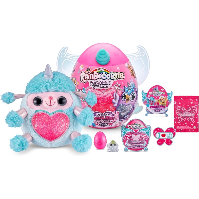 Rainbo'corns Fairy'corn Surprise Series - Collectable Plush Toy - Ultimate Surprise Egg, Portable Fairy Wings - Blue