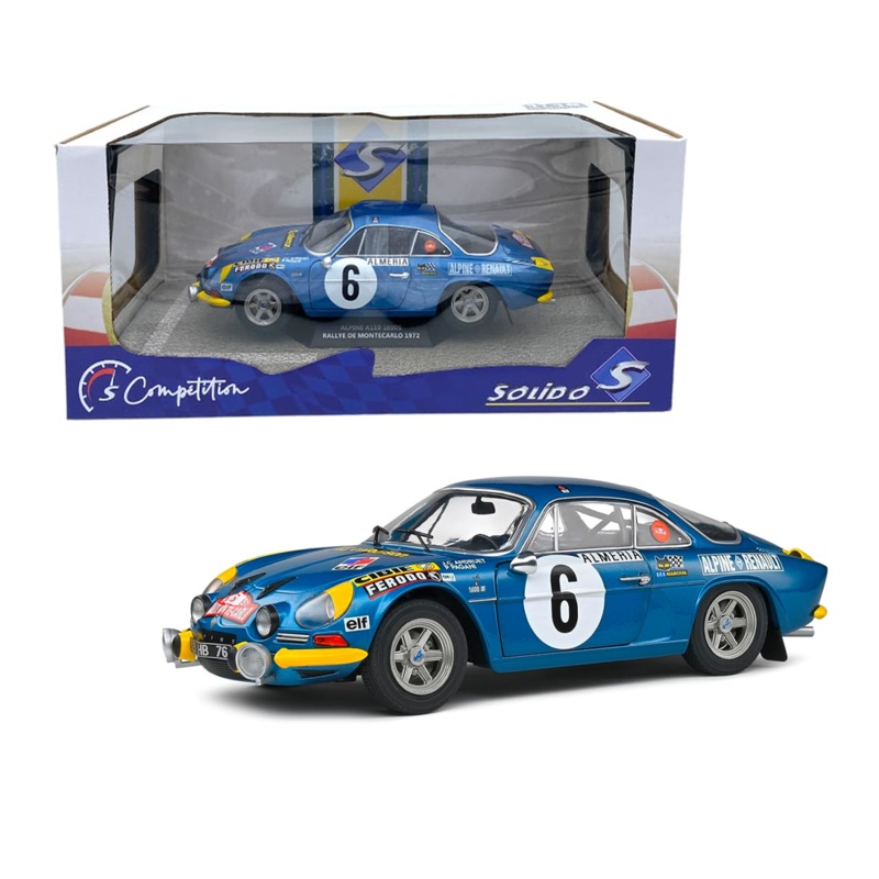 Solido 1/18 Alpine A110 1600S Rally De Montecarlo 1972 #6 J.C Andruet-Pagani