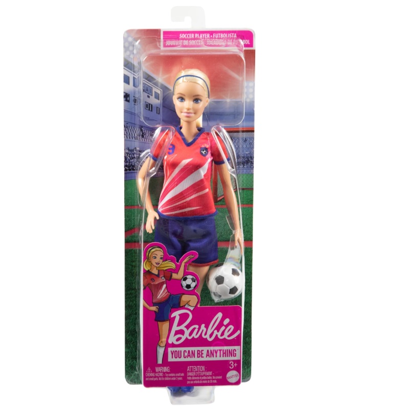 Barbie Soccer Doll: Blonde with #9 Uniform, Soccer Ball, Cleats, Socks - Perfect for Ages 3 & Up"