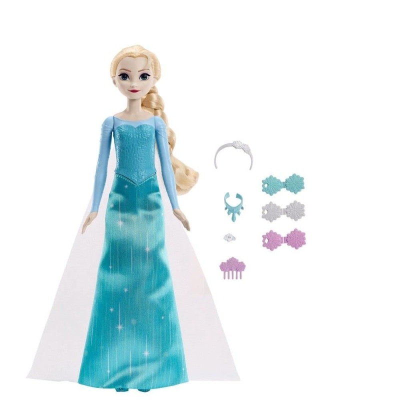 Disney Frozen Elsa Fashion Doll with Signature Blue Dress and 9 Movie-Inspired Accessories!"