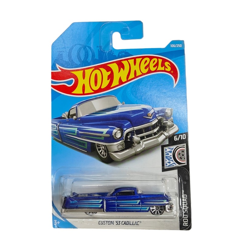 Hot Wheels 2019 Rod Squad 6/10 - Custom '53 Cadillac, Pack of 1, Blue (Hard to find)