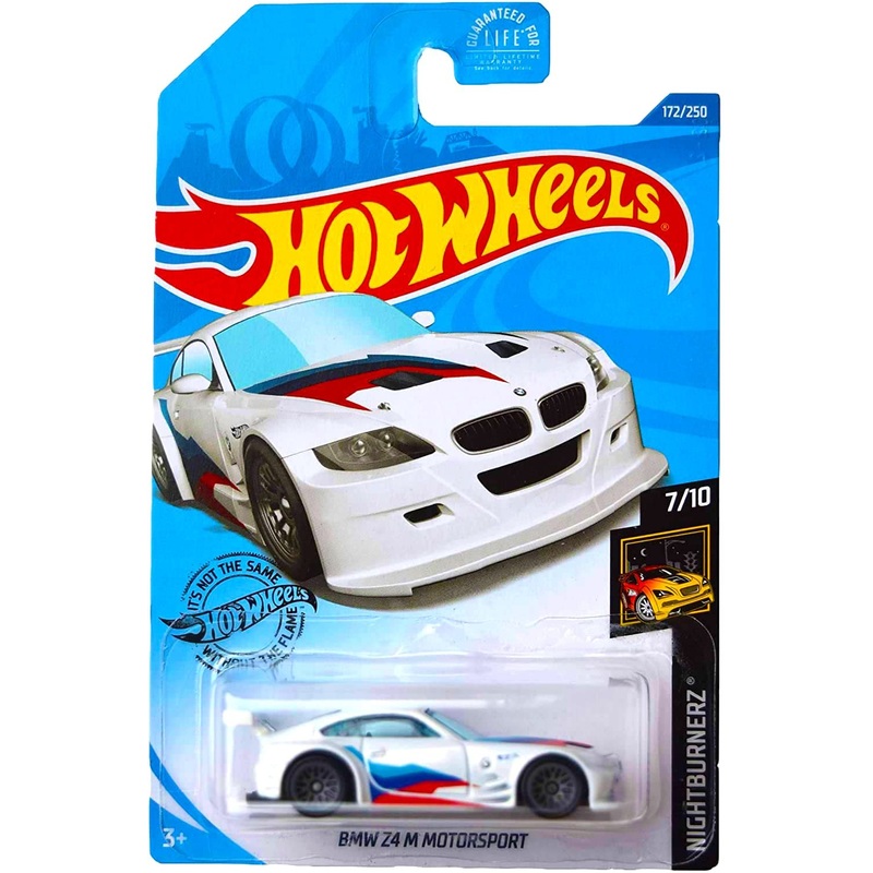 Hot Wheels White BMW Z4 M Motorsport Kid Diecast Model Toy Car Nightburnerz 1:64