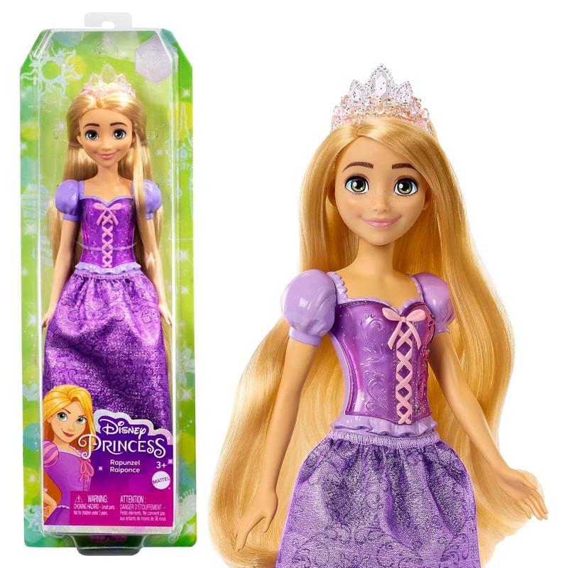 Mattel Disney Princess Dolls, Rapunzel Posable Fashion Doll with Sparkling Clothing&Accessories, Disney Movie Toys