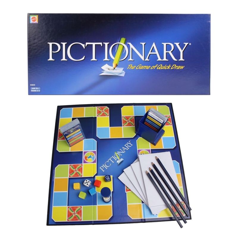 Mattel Pictionary The Game Of Quick Draw for kid and adult (Blue)