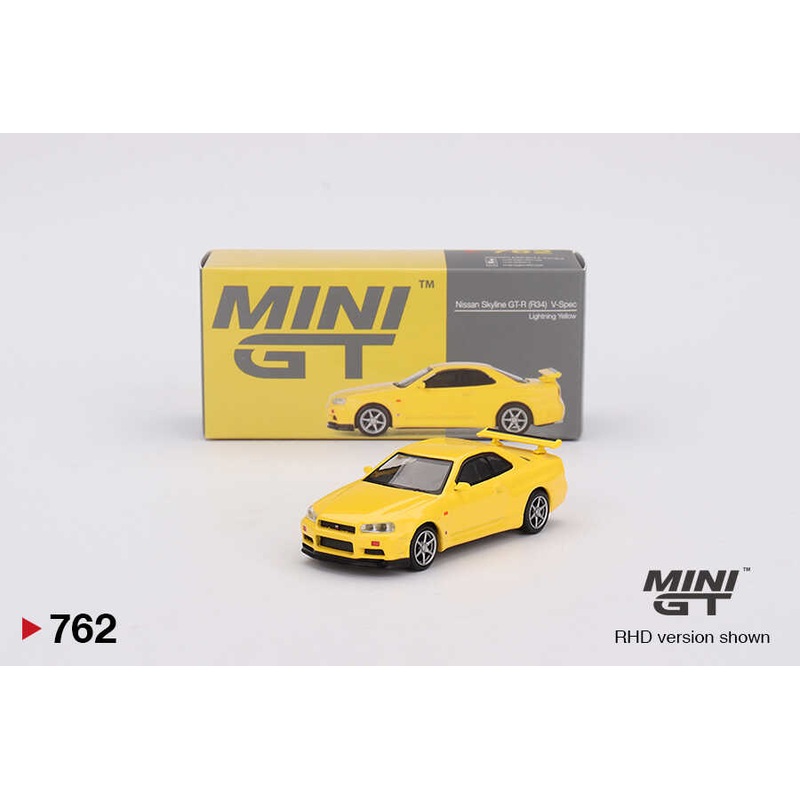 Mini GT 1/64 NISSAN SKYLINE GT-R (R34) V-SPEC LIGHTNING YELLOW (RHD) MGT00762-R