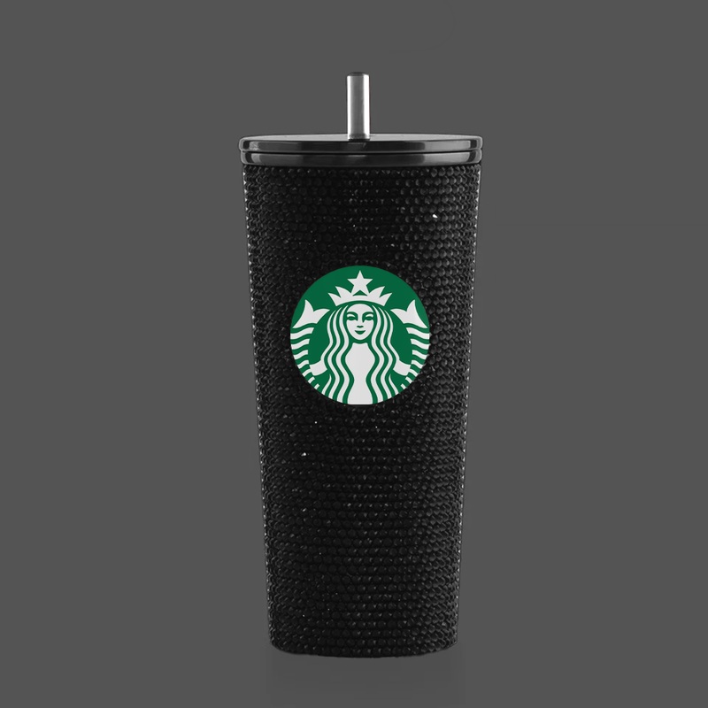 Starbucks Rhinestone Emerald Stainless Tumbler  (Black)