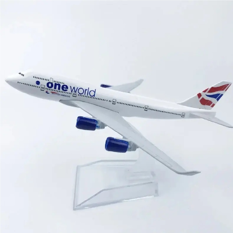 British One World Airlines Boeing B747-400 Airplane Diecast Airplane Model 16 cm