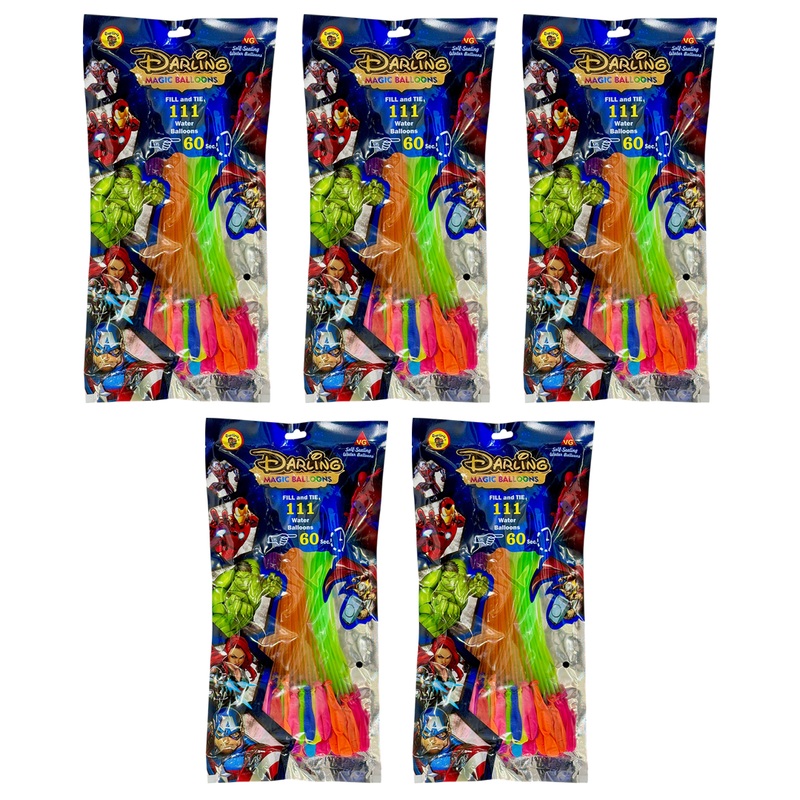 Darling Magic Water Balloons Holi for Kids Boys and Girls, Three Bunches Balloons (5 Pack)