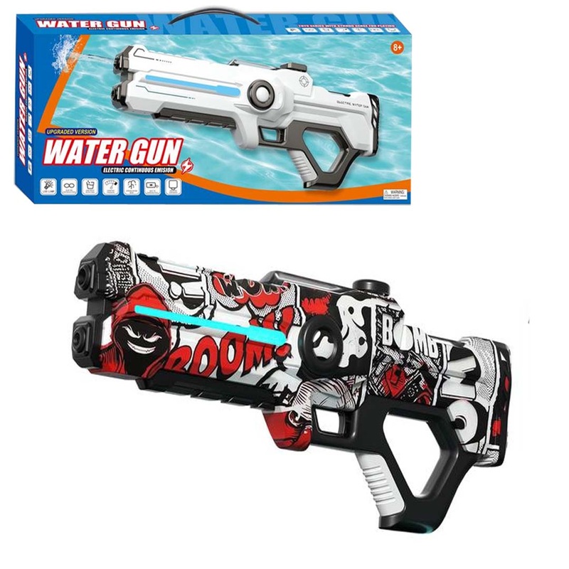 Electric Water Gun: Electric Burst Gun Fully Automatic Upgraded Version With Auto Suction Powerful High Pressure Spray Toys for Boiys & Girls Ages 3+