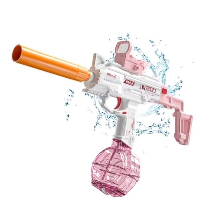 Electric Water Gun: UZI-SMG Electric Water Gun  High-Capacity Blaster for Epic Summer Battles! (518-10 Pink)