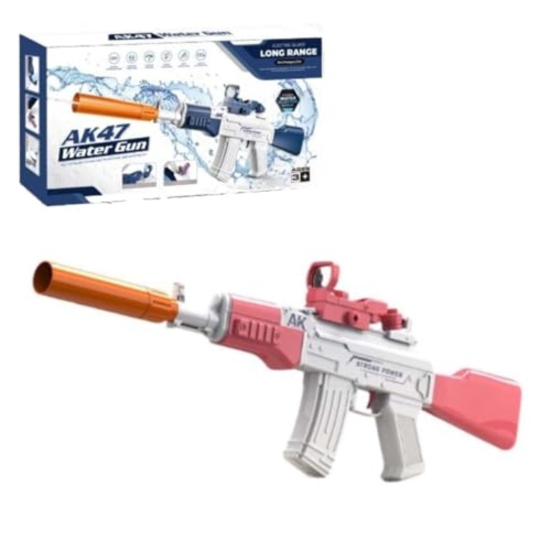 Electric Water Guns: Burst AK-47 Electric Water Gun  High-Capacity Blaster for Epic Summer Battles! (518-10 Pink) (Electric Burst AK-47 - (Pink)