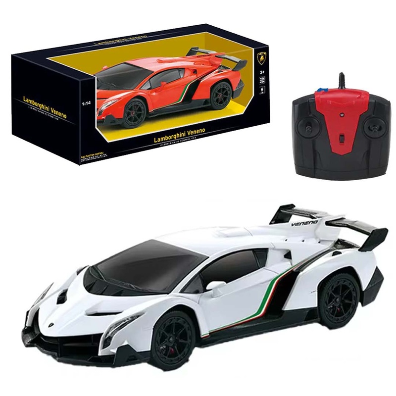 Guokai 1:14 Scale Lamborghini Veneno Remote Control Car  Officially Licensed RC Supercar with 2.4GHz Control, Functional LED Lights & High-Speed Performance for Kids & Hobbyists