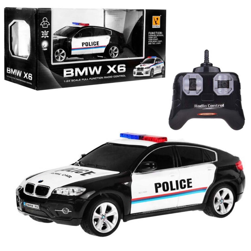 Guokai 1:24 Scale BMW X6 Sports Police Car with 2.4GHz Remote Control  High-Speed RC Patrol Vehicle with Realistic Lights & Sounds