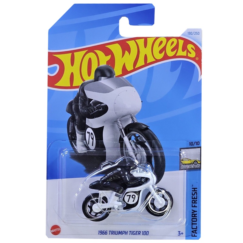 Hot Wheels Basic Mainline1966 Triumph Tiger 100 - Classic Motorcycle Revved Up for Adventure