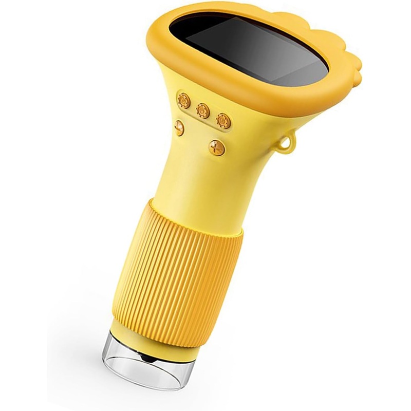 Kids Portable Microscope, 100 to 1000X Zoom Handheld Microscope Real Time HD Imaging with 2 Inch Screen (Orange)