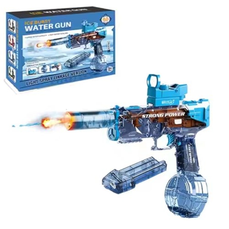 Kids Ultimate Ice Burst Water Blaster  Dual Mode Action for Endless Water Fun  (Ice Burst Electric with Manual - Blue)
