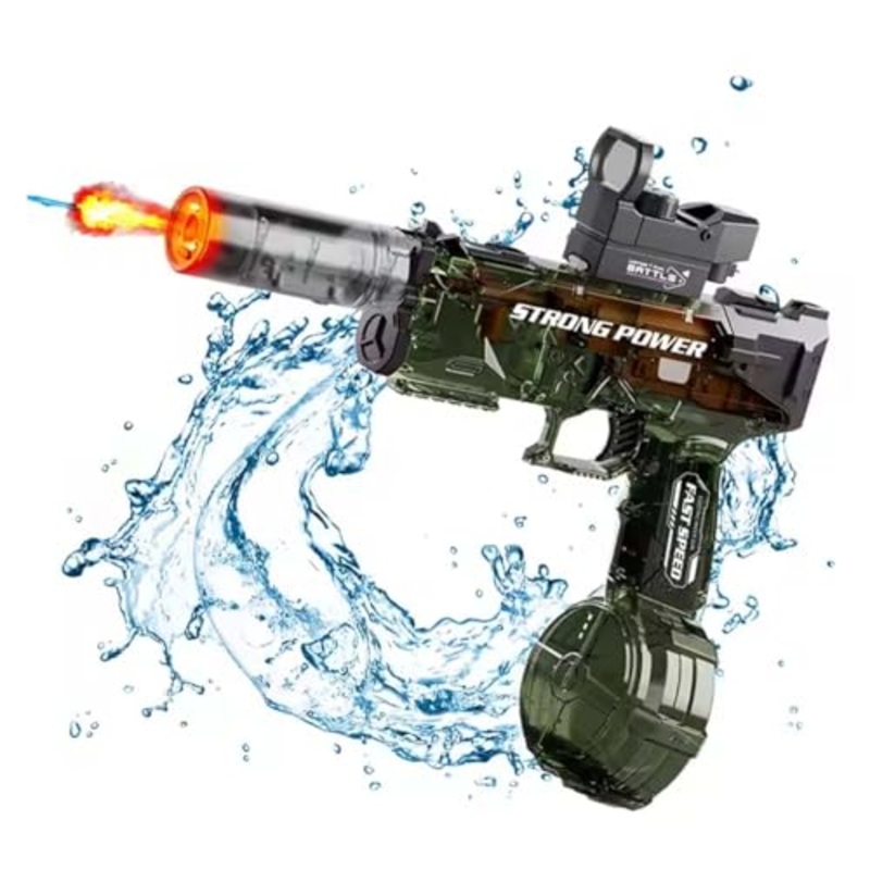 Kids Ultimate Ice Burst Water Blaster  Dual Mode Action for Endless Water Fun! (Ice Burst Electric with Manual - Green)