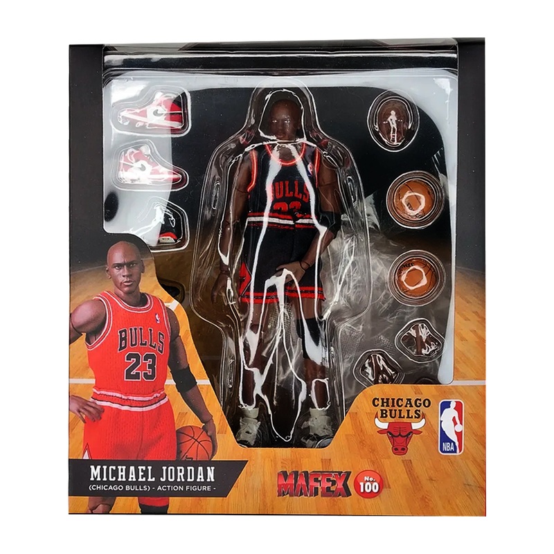 Mafex Basketball Star Michael Jordan Chicago Bulls Action Figure (Black)