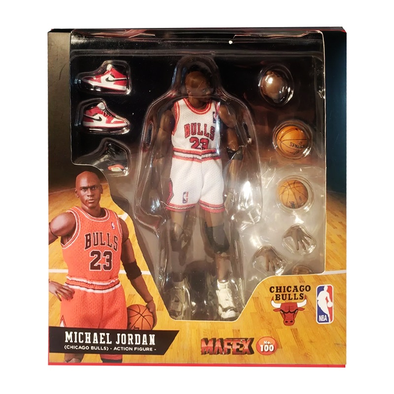 Mafex Basketball Star Michael Jordan Chicago Bulls Action Figure (White)