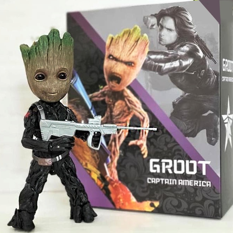 Mini Groot: Captain America Edition - Marvel Cosplay Action Figure (25 cm)