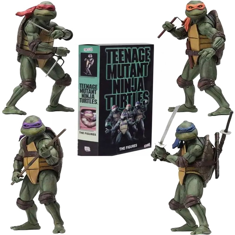 NECA TMNT Teenage Mutant Ninja Turtles SDCC 2018 1990 Movie 4-Pack (Rare Edition)