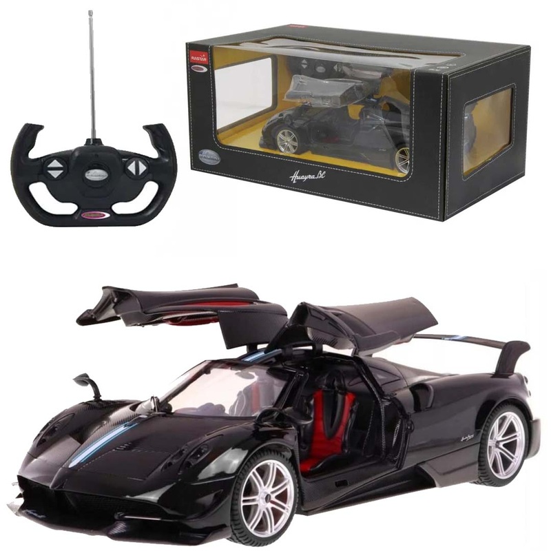 RASTAR 1:14 Scale Pagani Huayra BC Remote Control Car  Officially Licensed RC Supercar with Functional Gullwing Doors, LED Lights & 2.4GHz Precision Control (Black)