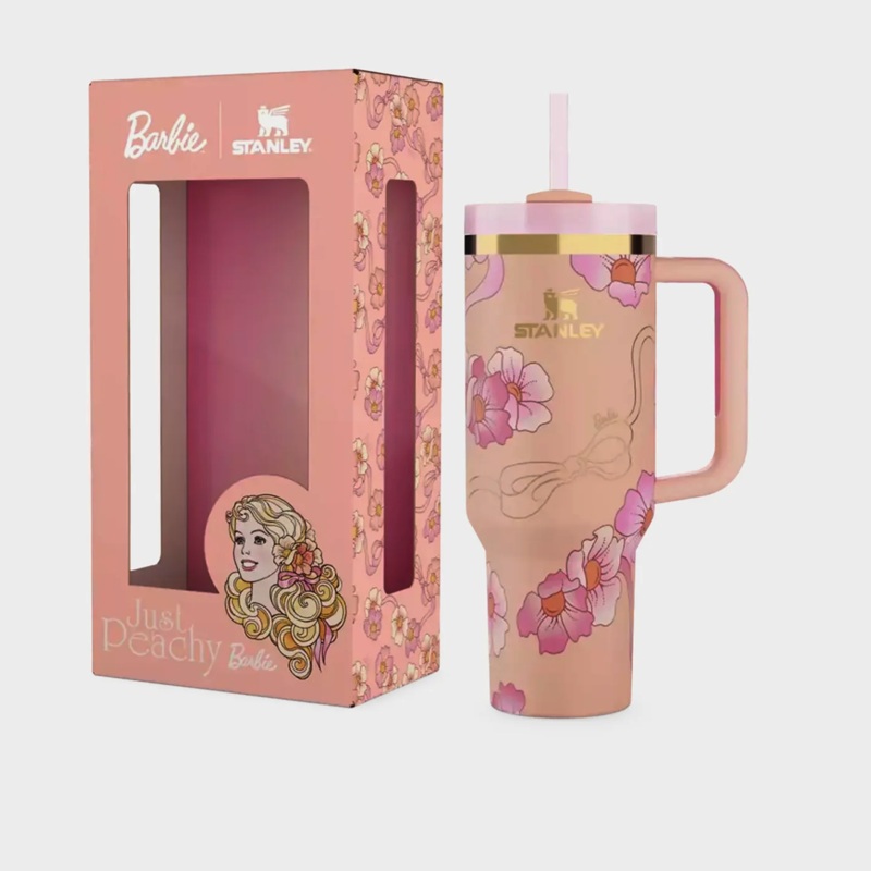 Stanley x Barbie 80s Peaches N Cream Quencher  40 Oz Retro-Chic Hydration with a Sweet Twist